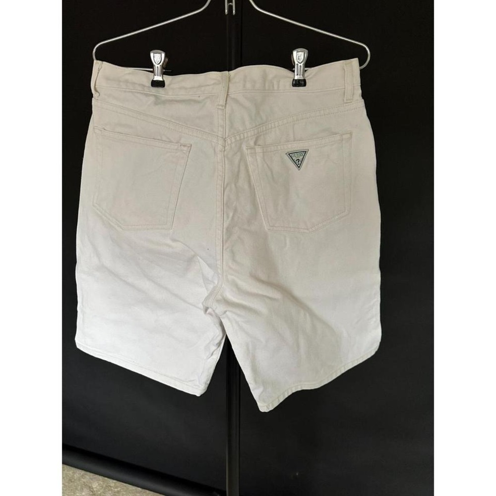 Vintage 90's Guess Jean Shorts Denim Cream White Men's Size 33 Inseam 10.5" - Picture 8 of 8